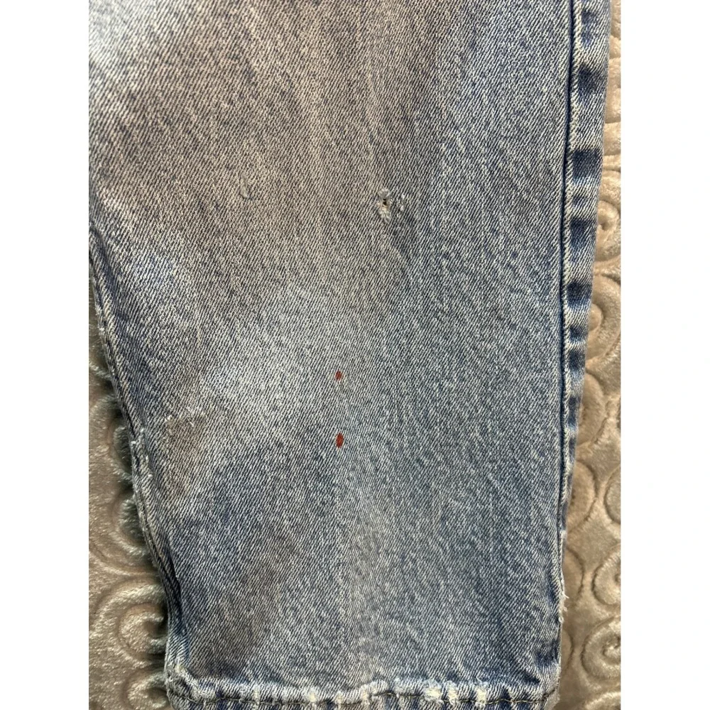 Wrangler Jeans Mens 33x30 Distressed Denim Blue Cotton Blend‎